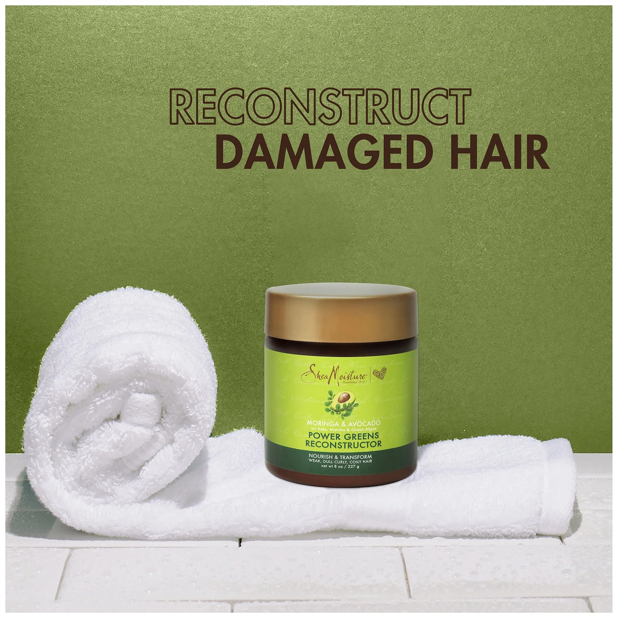 Shea Moisture Moringa & Avocado Power Greens Reconstructor 8 oz / 237 ml - Restore strength and vitality to weak, brittle hai