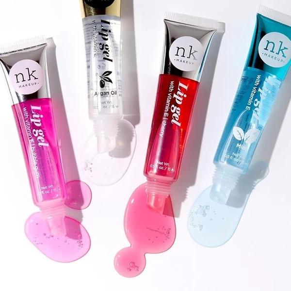 NK lip gloss gel 15ml Vitamin E, Shiny, Nourishes, Lip gel (Argan Oil, Pack Of 3)