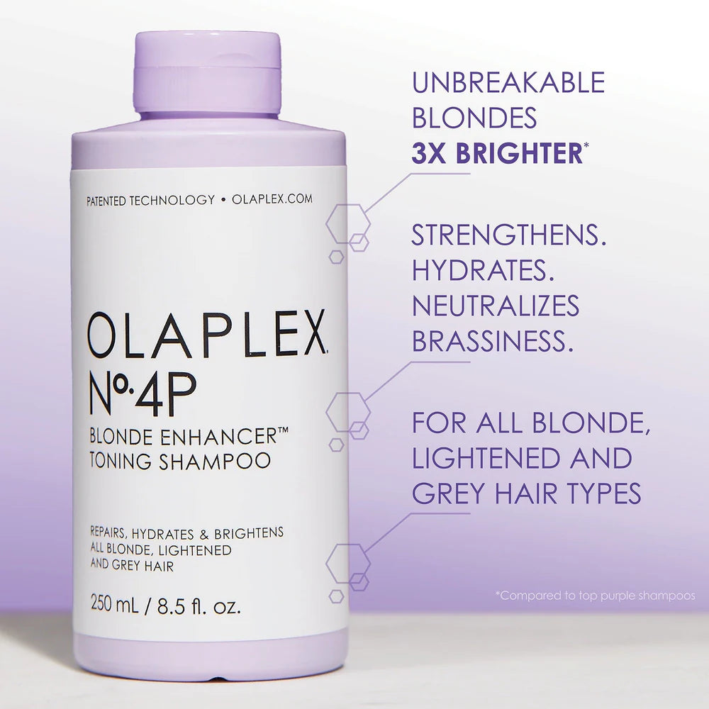 Olaplex No.4P Blonde Enhancer Toning Shampoo 8.5 oz / 250 ml - Unleash vibrant, salon-fresh blonde with Olaplex N - Image 4