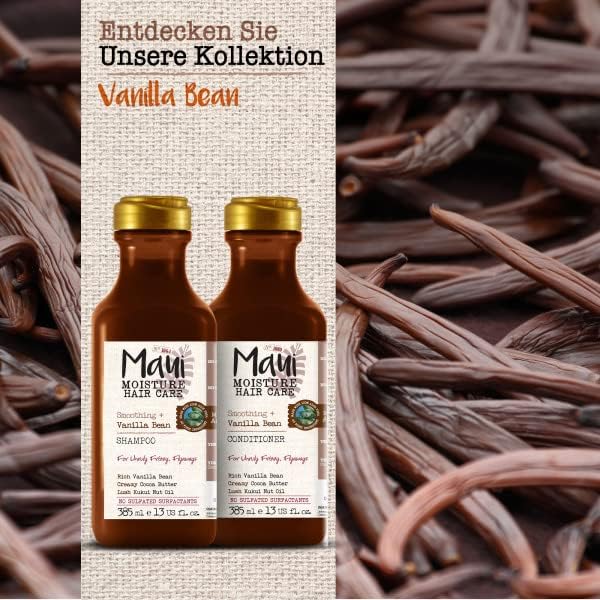 Maui Moisture Smooth & Repair + Vanilla Bean Shampoo Smoothing Moisture for Unruly Hair 385 ml/13.1 oz