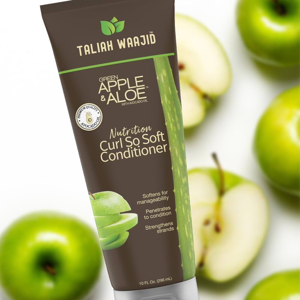 Taliah Waajid Green Apple & Aloe Nutrition Curl So Soft Conditioner Deeply Nourishes & Softens Curls for Wavy, Curly & Coily