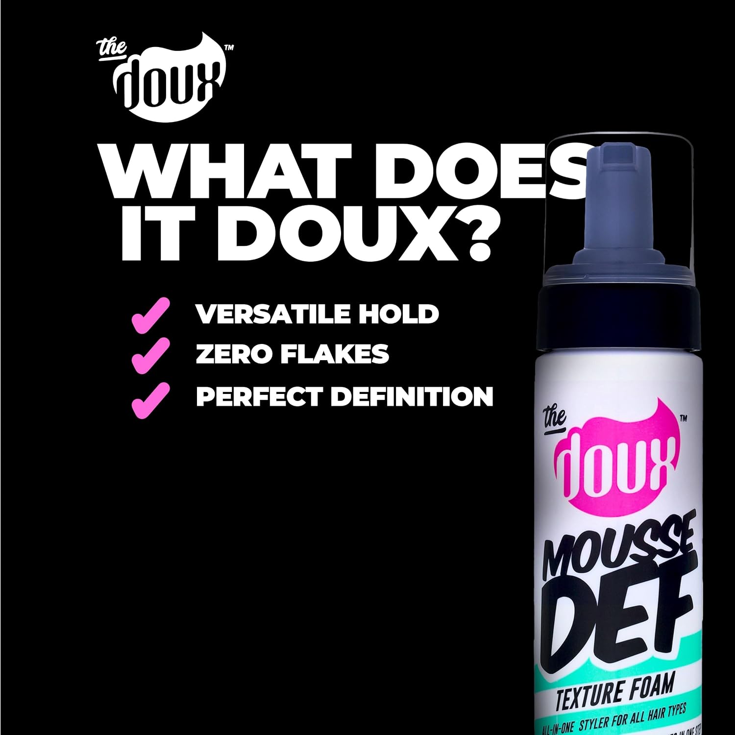 The Doux Mousse Coiffante Texture Mousse 7oz pour des Boucles Haute Définition et de la Brillance
