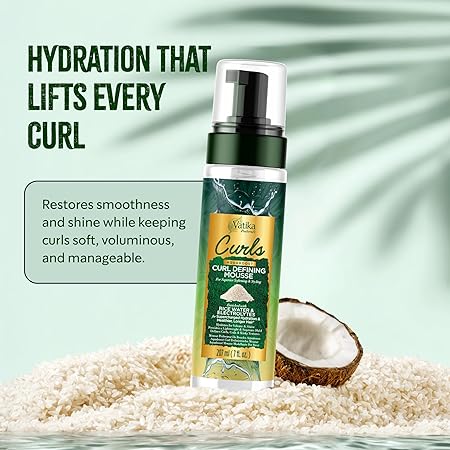 Vatika Naturals Curls Curl Defining Mousse – Defines & Hydrates Curls for Curly Hair - Unlock beautifully defined, bouncy cur