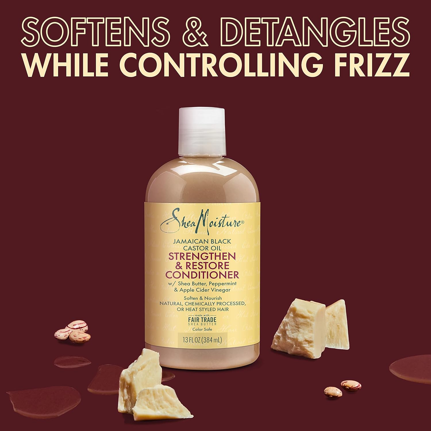 Shea Moisture Jamaican Black Castor Oil Strengthen & Restore Conditioner 13 oz / 384 ml - Restore and strengthen damaged, bri