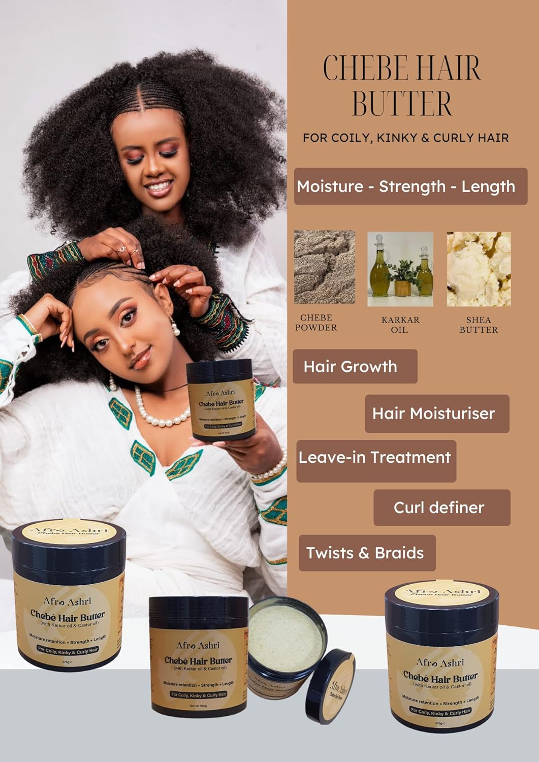 Beurre capillaire Afro Ashri Chebe 225 g