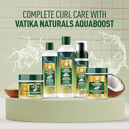 Vatika Naturals Curls Curl Defining Cream – Rice Water & Electrolytes for Defined, Hydrated Curls 227g/8.01 oz - Unlock your