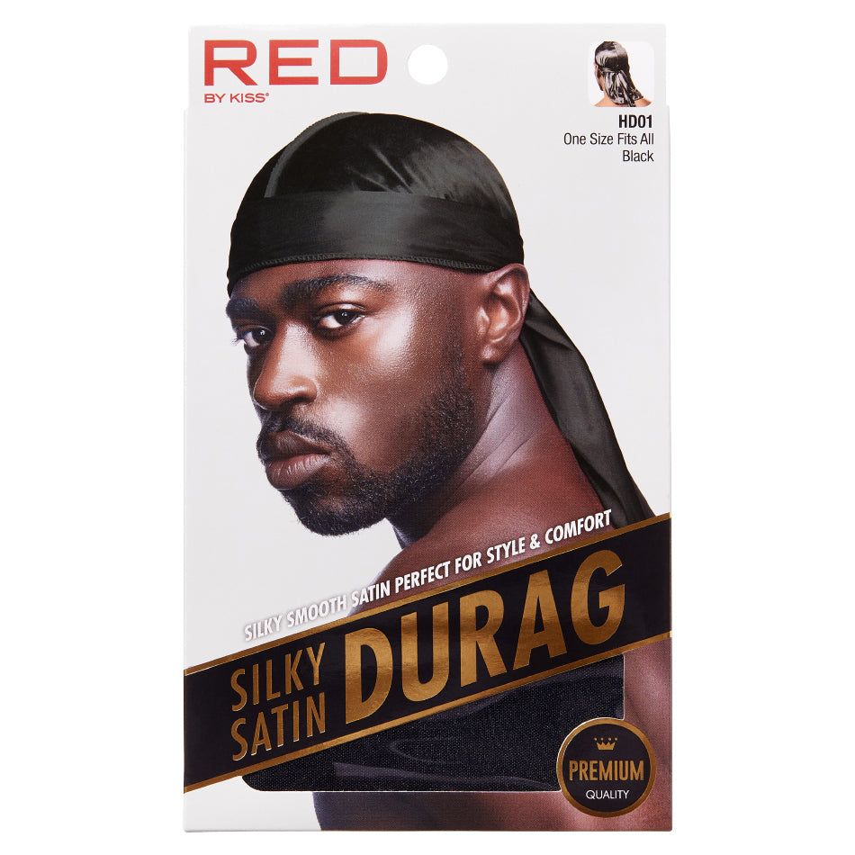 Red By Kiss Silky Satin Durag Black HD01