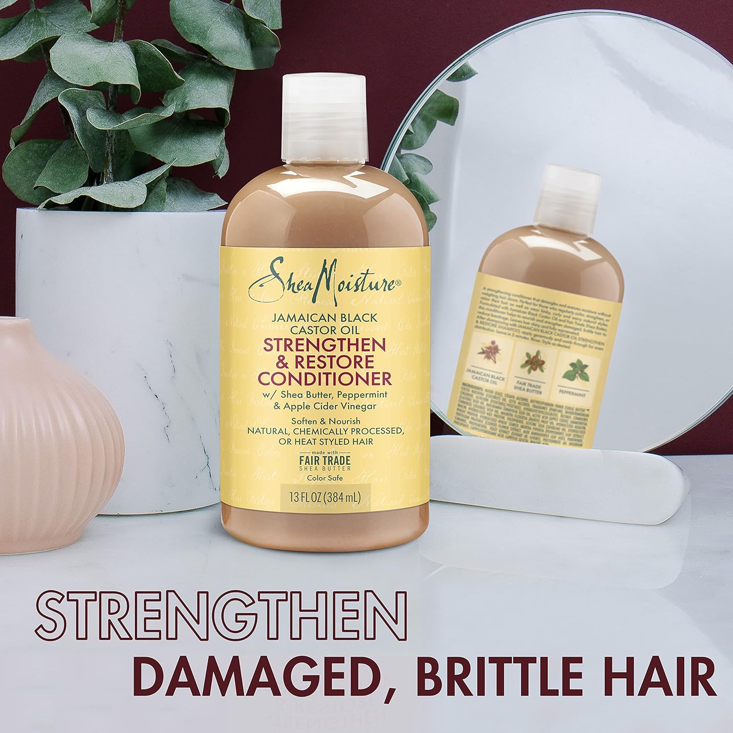 Shea Moisture Jamaican Black Castor Oil Strengthen & Restore Conditioner 13 oz / 384 ml - Restore and strengthen damaged, bri