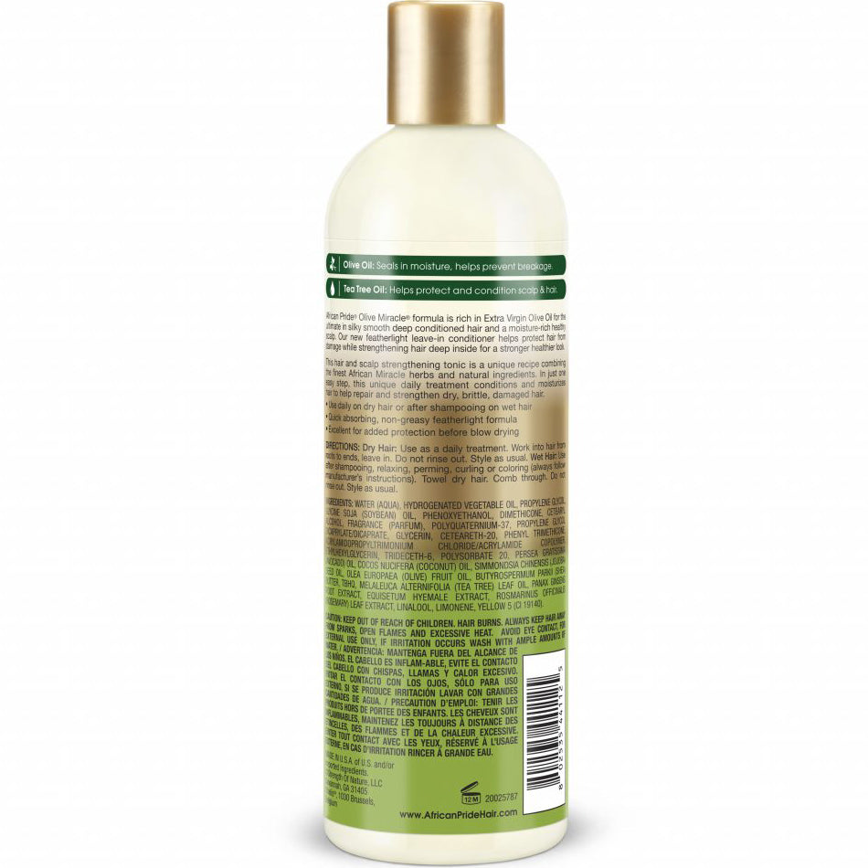 African Pride Olive Miracle Leave-In Conditioner 12oz - improves manageability and