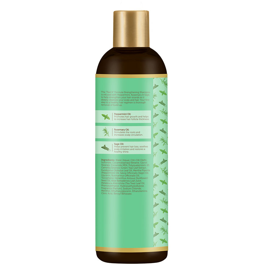African Pride Peppermint, Rosemary & Sage Strengthening Shampoo 12oz - improves manageability and