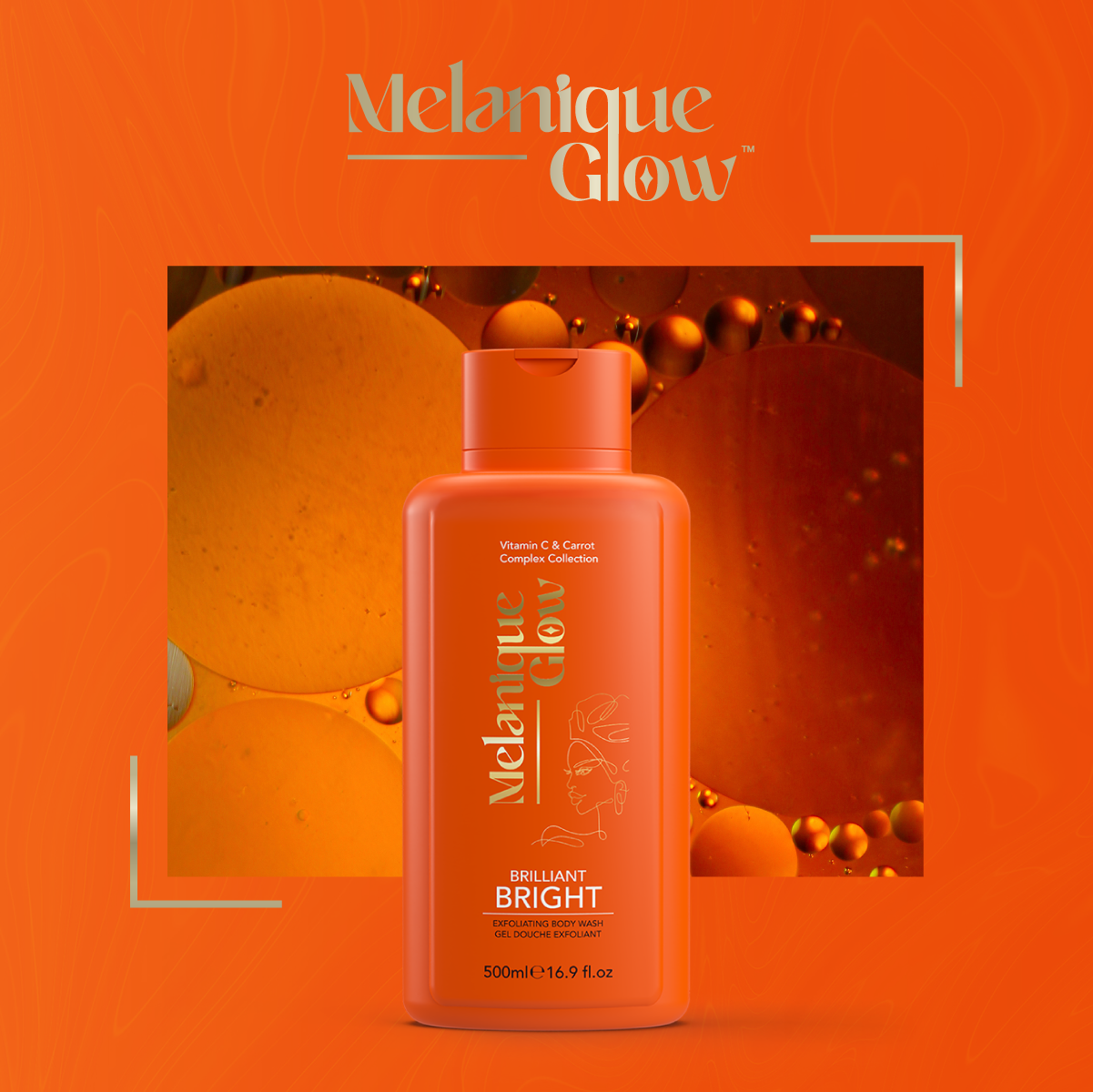 Melanique Glow™ - Brilliant Bright Exfoliating Body Wash - nourishes and hydrates