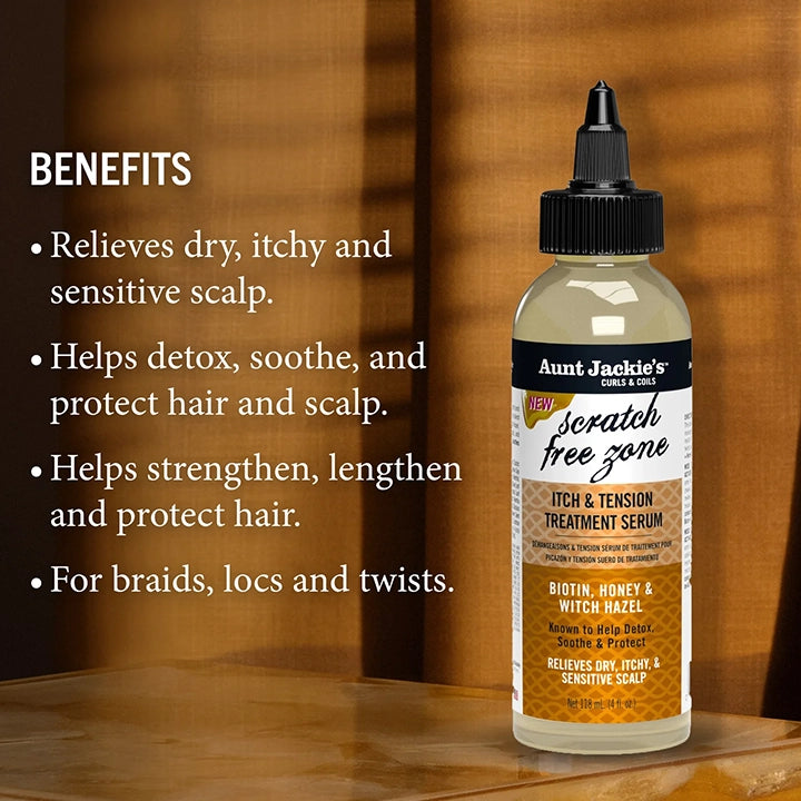 Aunt Jackie's Scratch Free Zone Itch & Tension Treatment Serum 4oz - delivers concentrated active