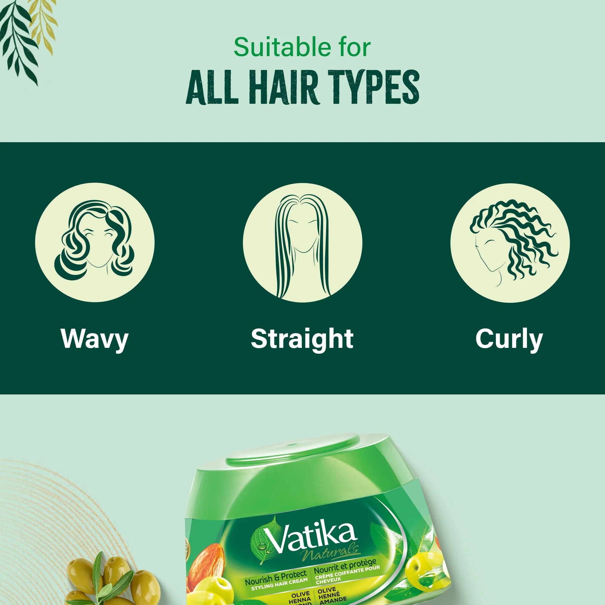 Vatika Naturals Hair Cream Nourish & Protect for All Hair Types 210ml (7.1 oz) - Discover the secret to healthy, protected ha