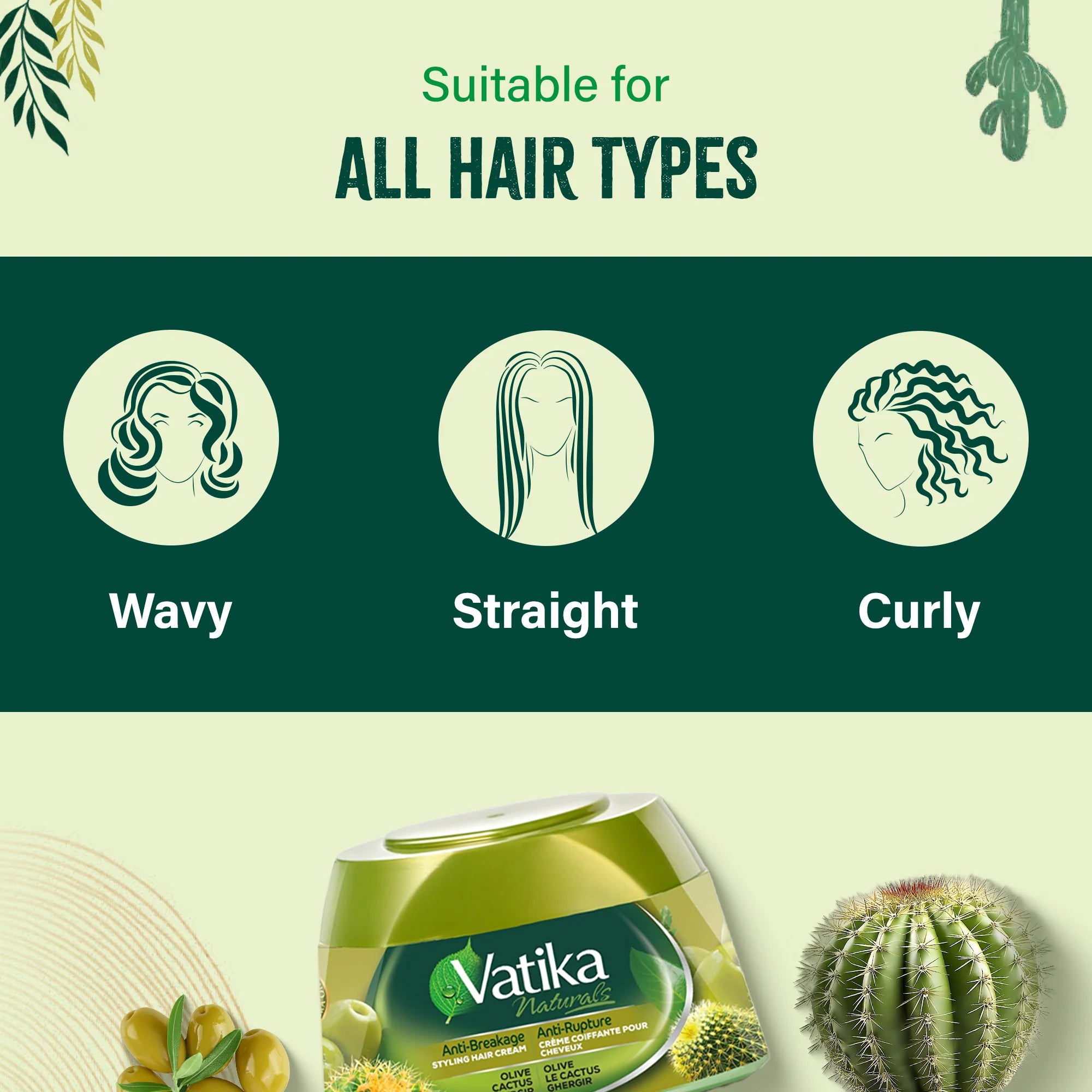 Vatika Naturals Hair Cream Anti-Breakage for Stronger, Healthier Hair 210ml/7.1 oz - Discover the secret to stronger, resilie