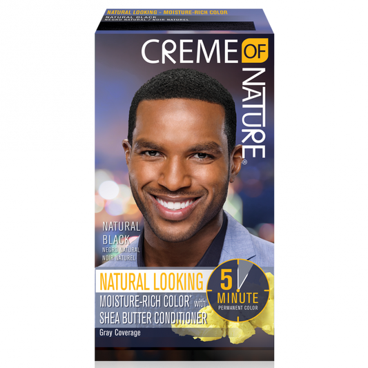 Creme Of Nature Natural Looking Moisture-Rich Hair Color For Men Natural Black
