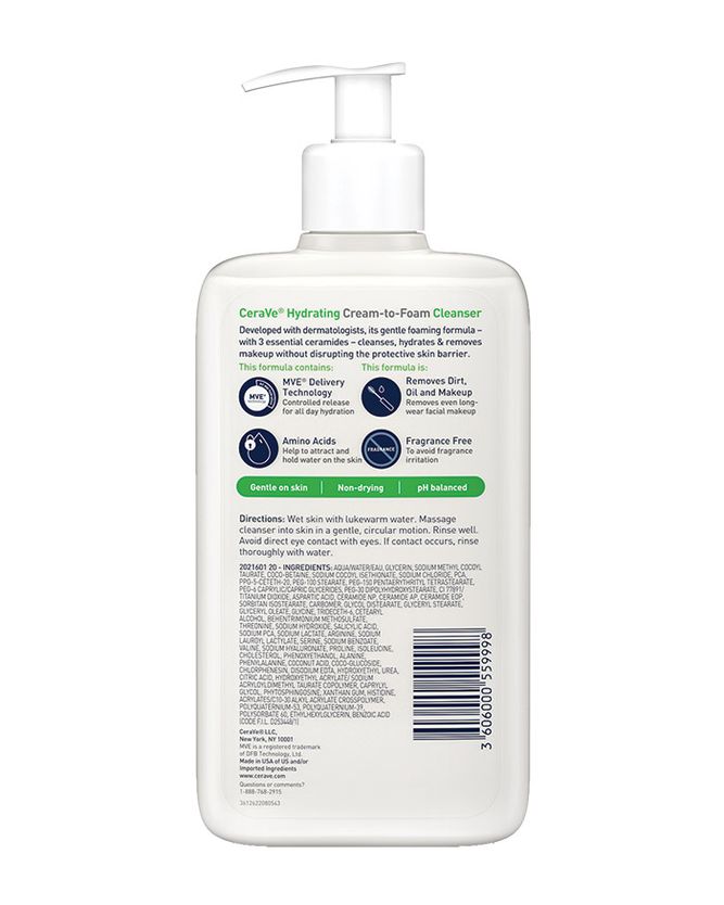 CeraVe - Hydrating Cream-to-foam Cleanser - 355ml