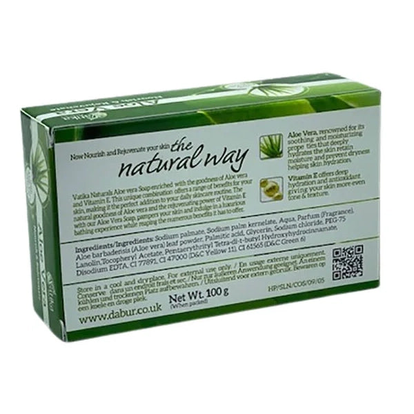 Vatika Aloe Vera Nourish & Rejuvenate Soap for Hydrated, Healthy Skin 100g - Experience the soothing touch of Vatika Aloe Ver