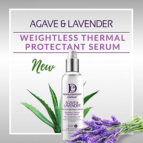 Design Essentials Agave & Lavender Weightless Thermal Protectant Serum 4oz back label