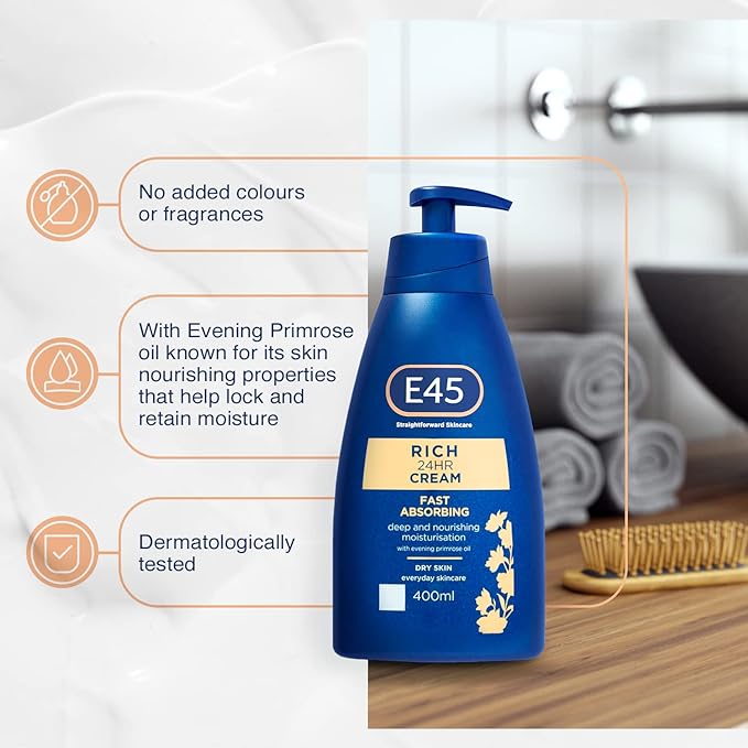 E45 - Rich 24HR Lotion Evening Primrose Oil - 400ml