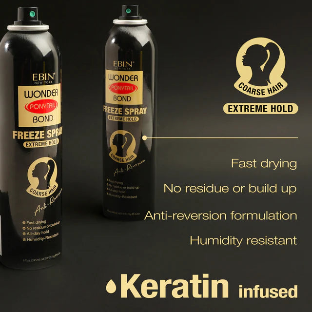 Spray gel pour queue de cheval Wonder d'Ebin | Tenue extrême 227 g