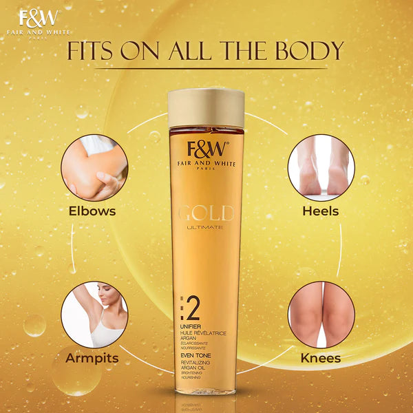 F&W skincare product bottle with application