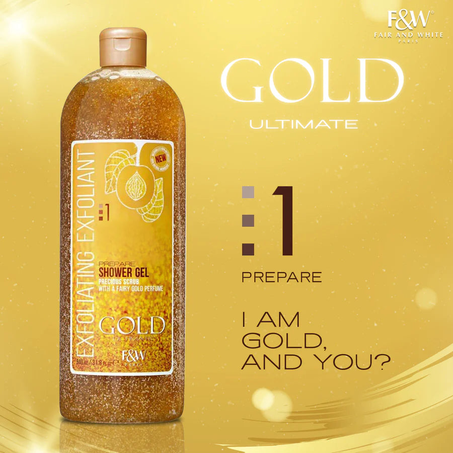 Fair & White Gold Exfoliating Shower Gel 1