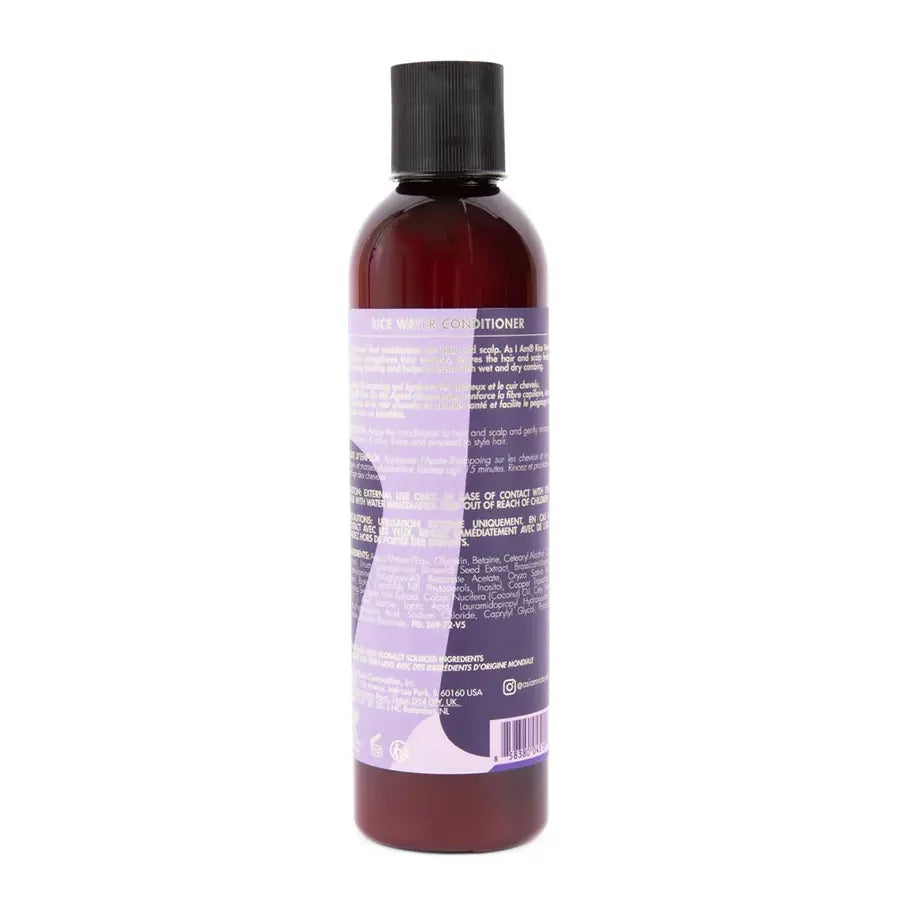 As I Am Rice Water Conditioner Strengthening & Hydrating for Curly, Coily & Wavy Hair 8 oz - Unlock stronger, healthier curls