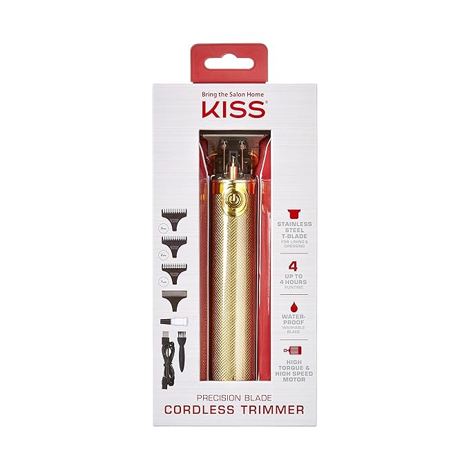 Red by Kiss Precision Blade Cordless Trimmer | Ultra-Sharp for Professional Grooming