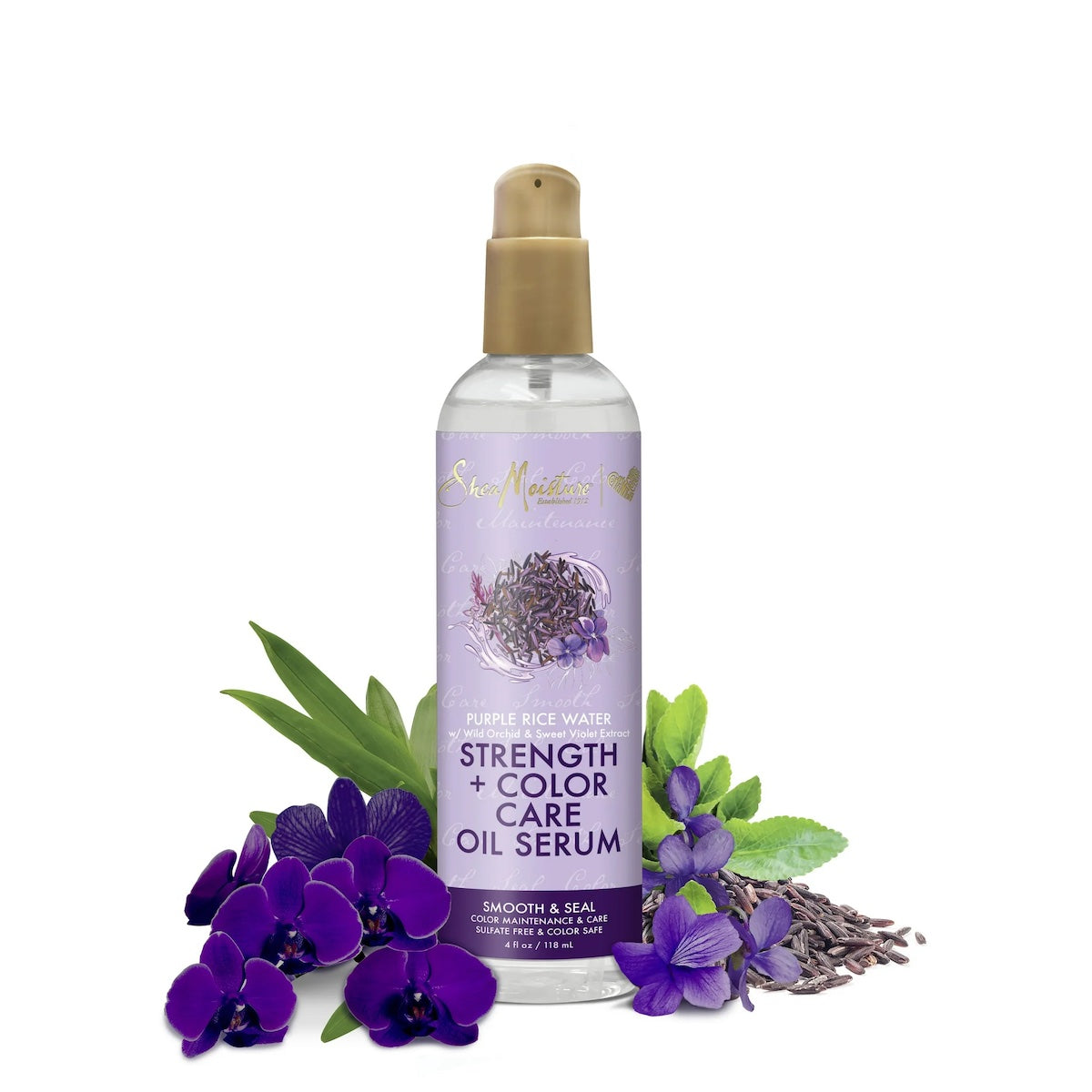 Shea Moisture Purple Rice Water Strength & Colour Care Oil Serum 4 oz / 118 ml - Restore vibrant color and strength with Shea