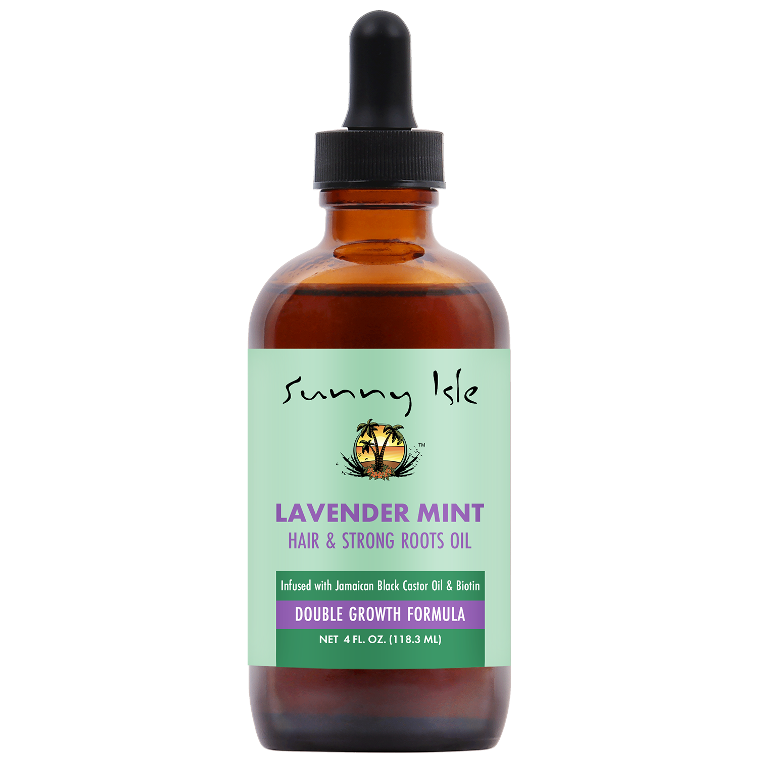 Sunny Isle Lavender Mint Hair & Strong Roots Oil 118.3 ml/4.0 oz, front bottle view