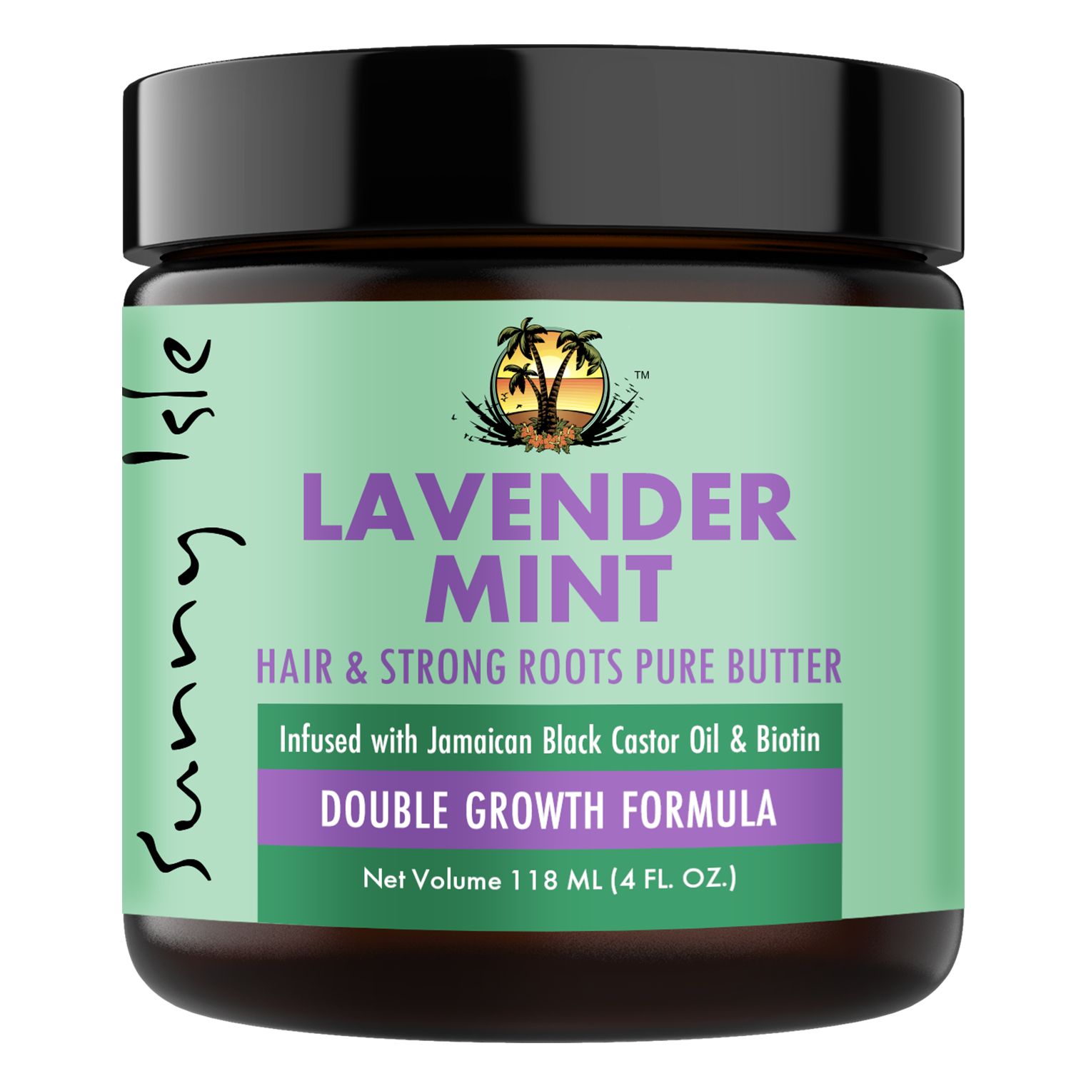 Sunny Isle Lavender Mint Hair & Strong Roots Pure Butter 118 ml/4.0 oz, 4oz jar front view