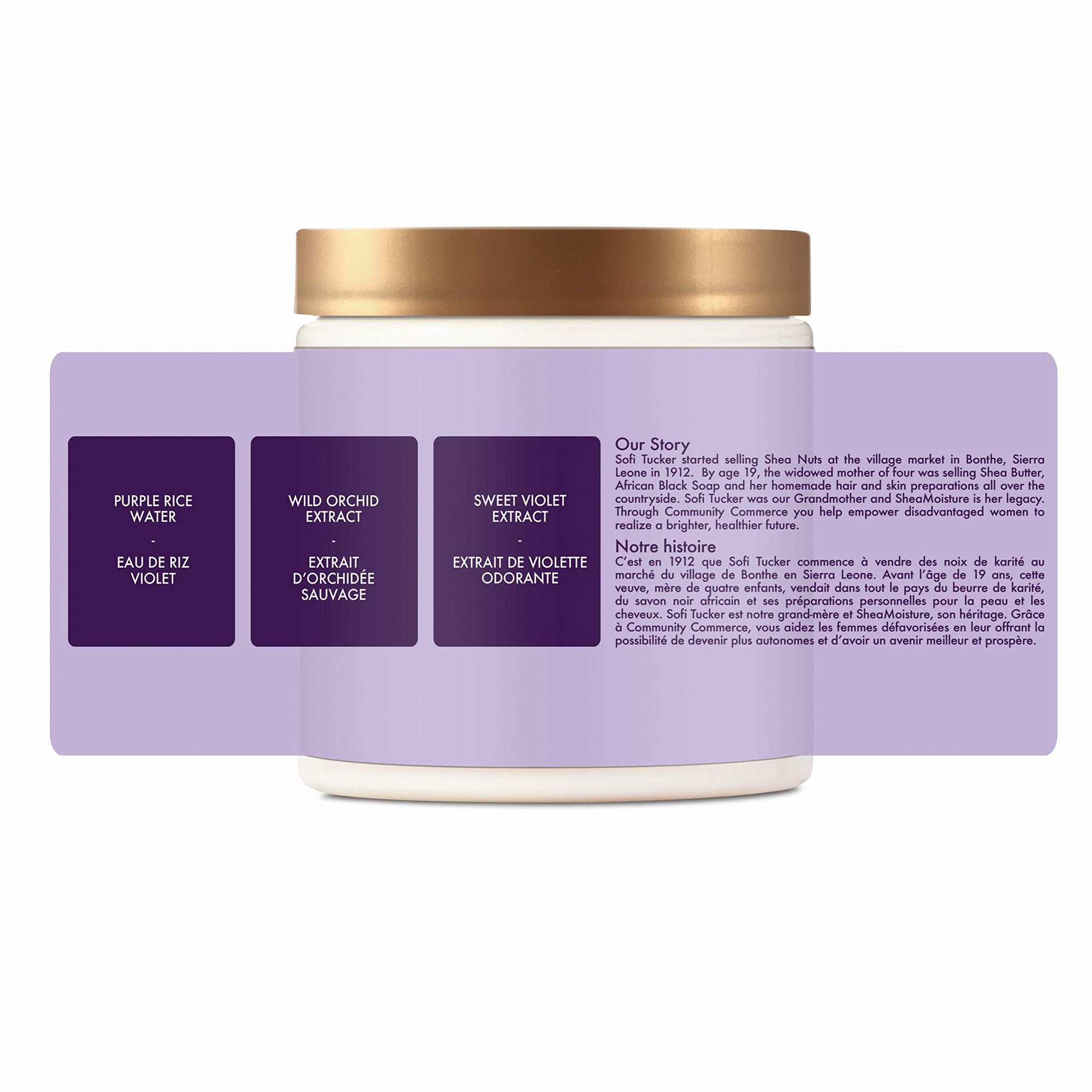 Shea Moisture Purple Rice Water Strength & Color Care Masque 8 oz / 237 ml - Revive dull, colour-treated hair with Shea Moist