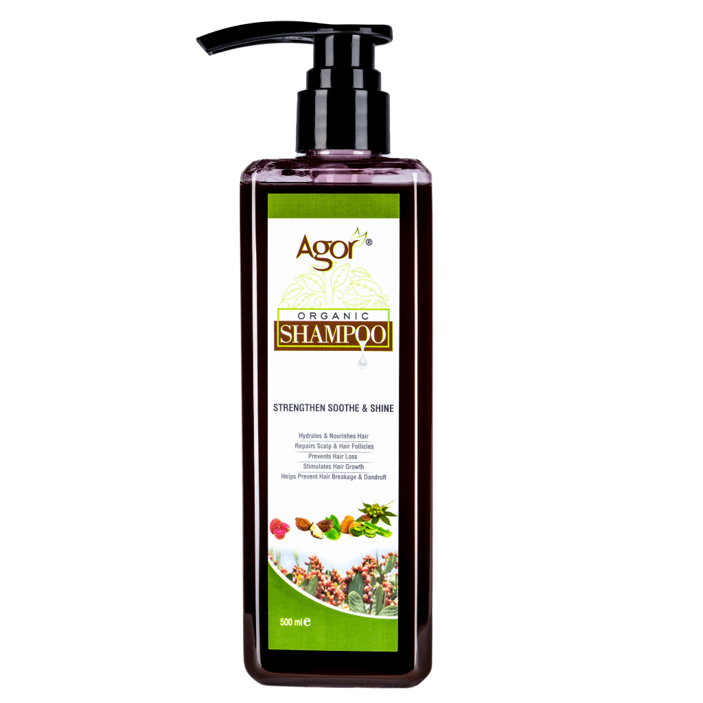 Agor Organic Hair Shampoo 500ml pump bottle, front view