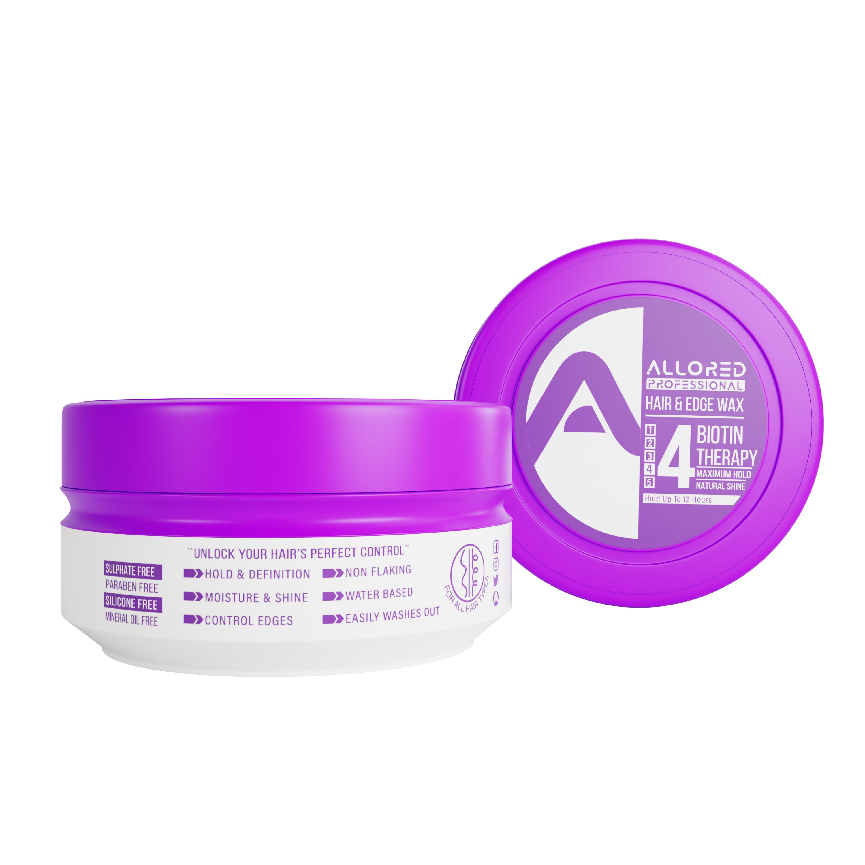 Allored Biotin Therapy Hair and Edge Wax 150 ml back label