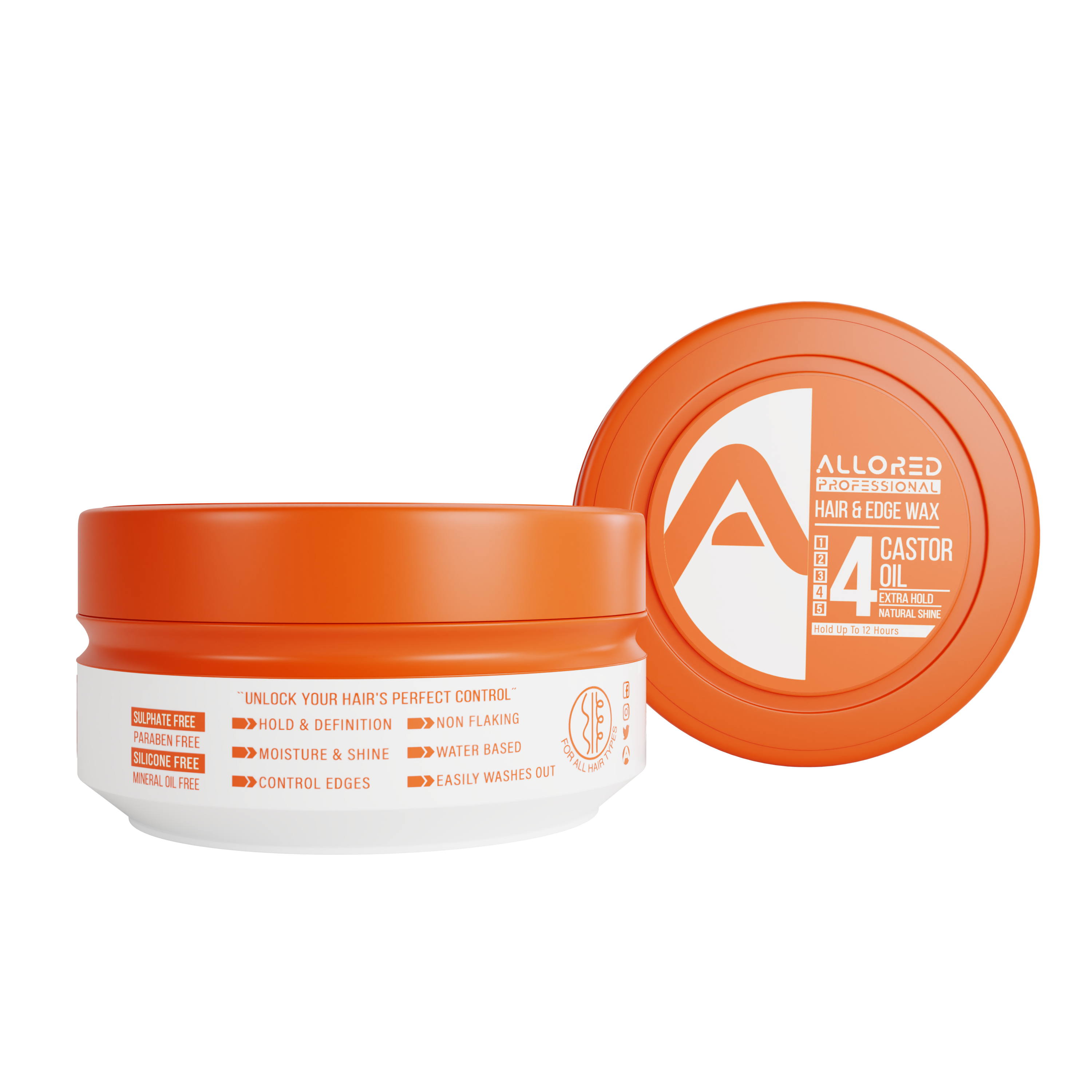 Allored Castor Oil Hair and Edge Wax 150 ml back label