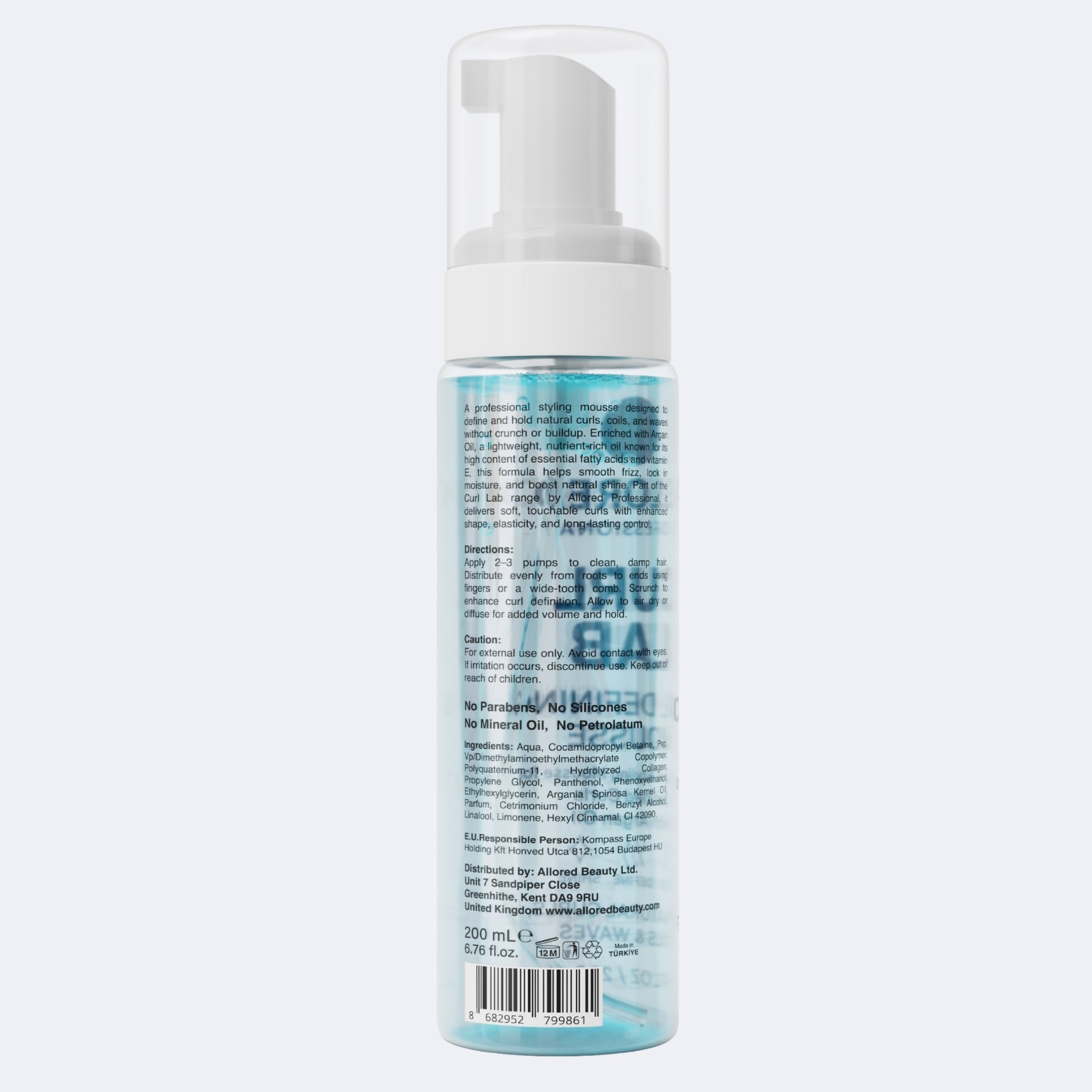 Allored Curl Lab Curl Defining Mousse 200 ml back label