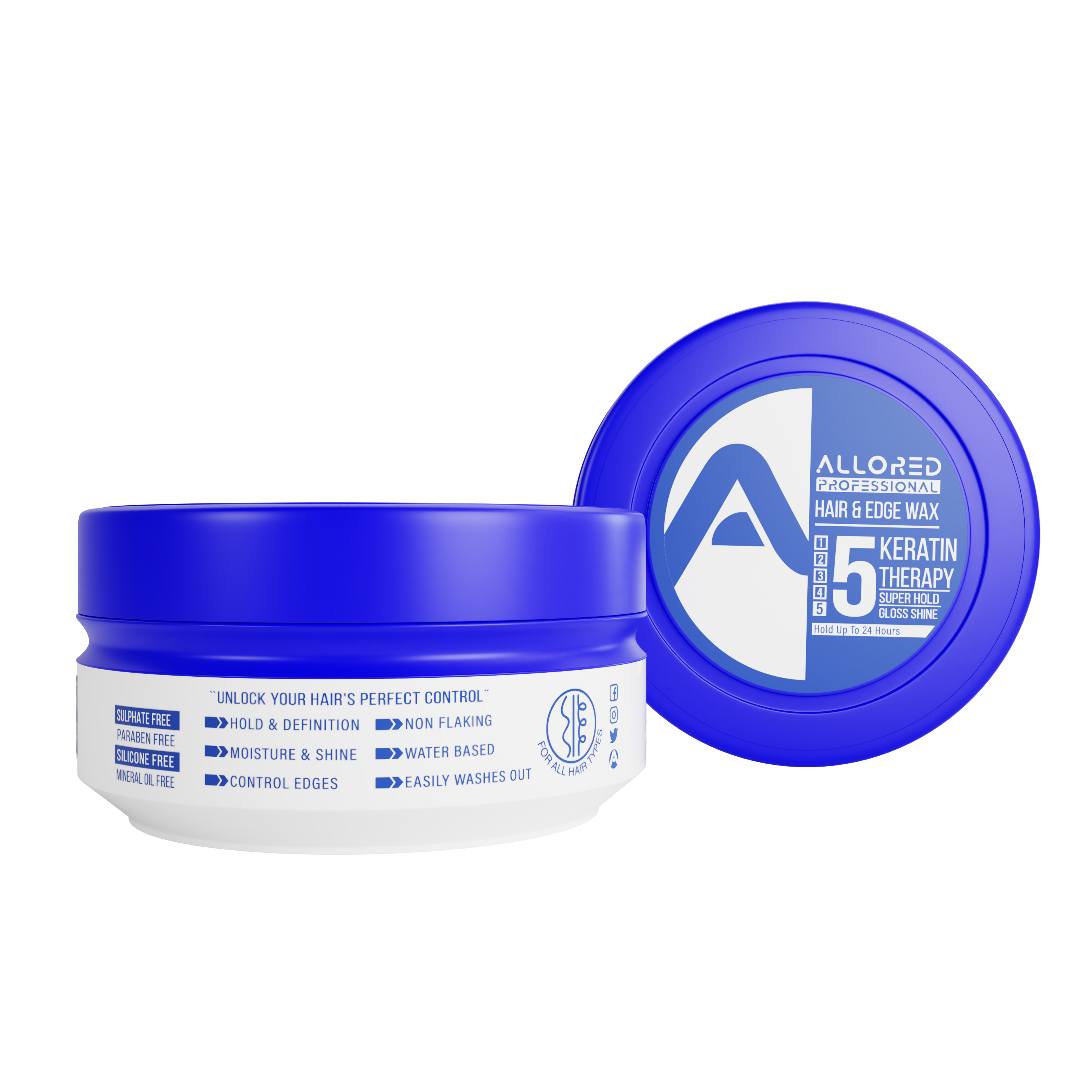 Allored Keratin Therapy Hair and Edge Wax 150 ml back label