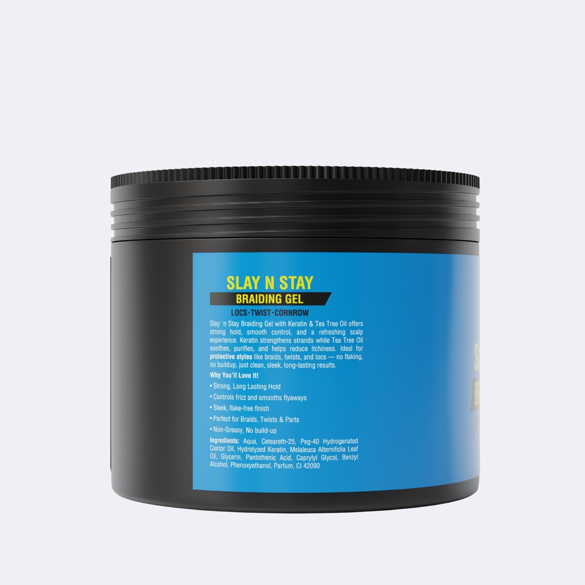 Allored Slay N Stay Braiding Gel Super Hold 500 ml back label