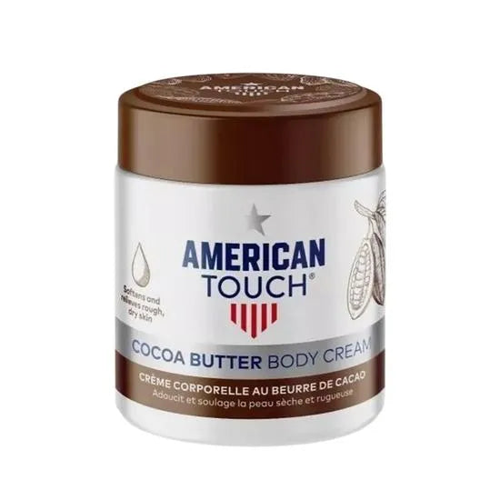 American Touch Cocoa Butter Body Cream 500ml tub, front view