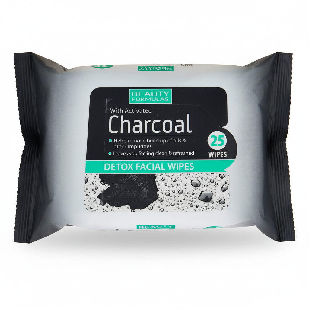 Beauty Formulas Charcoal Detox Facial Wipes Facial Cleansing 25 wipes product image 1