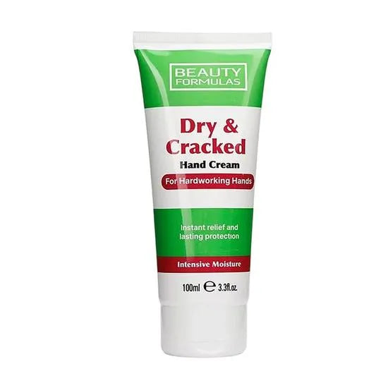 Beauty Formulas Dry & Cracked Hand Cream 100ml green and white tube, front view