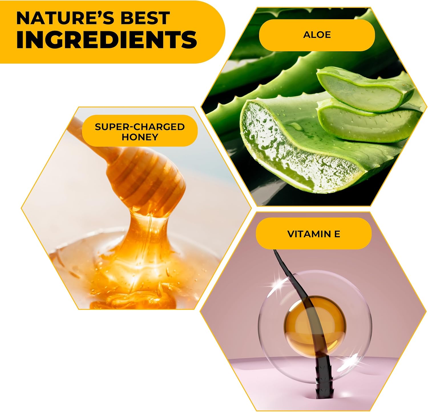 aloe vera, honey, and vitamin E with 'Nature's Best Ingredients
