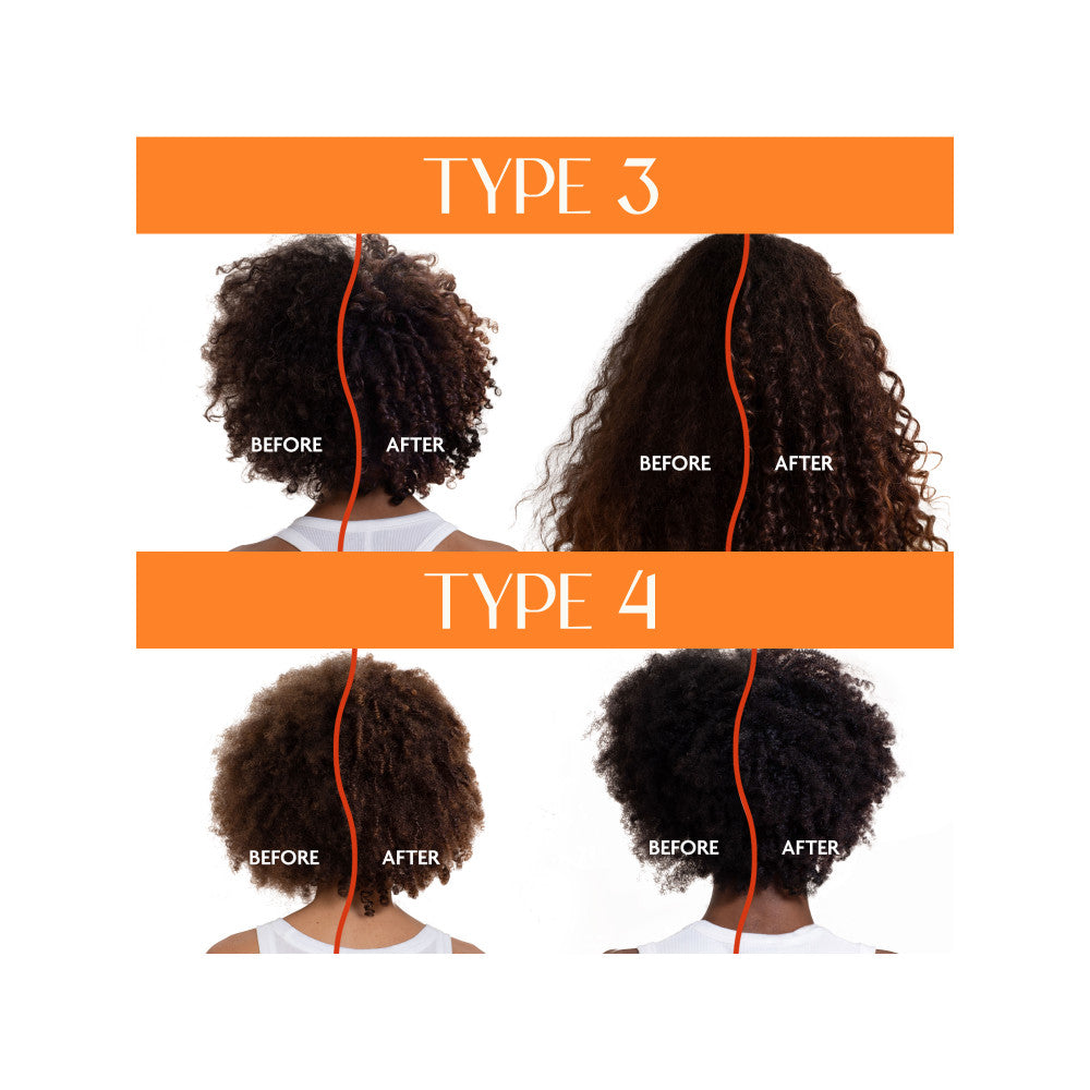 Type 3 and Type 4 curl results comparison collage