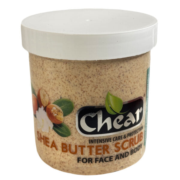 Chear Shea Butter Scrub 454 g tub, front view