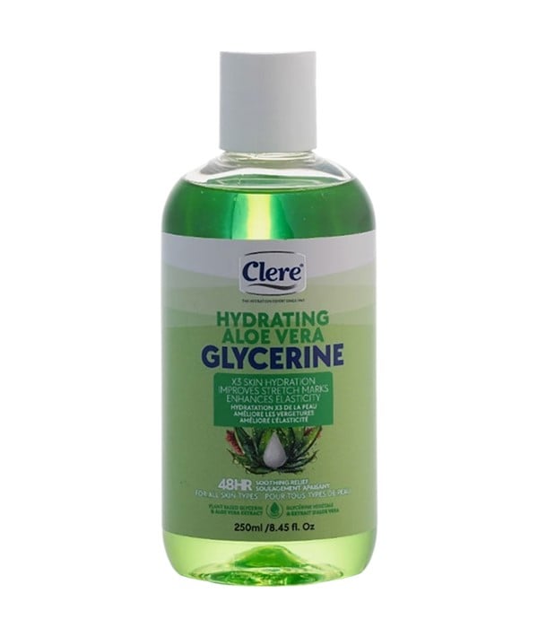 Clere Hydrating Aloe Vera Glycerine 250ml green bottle
