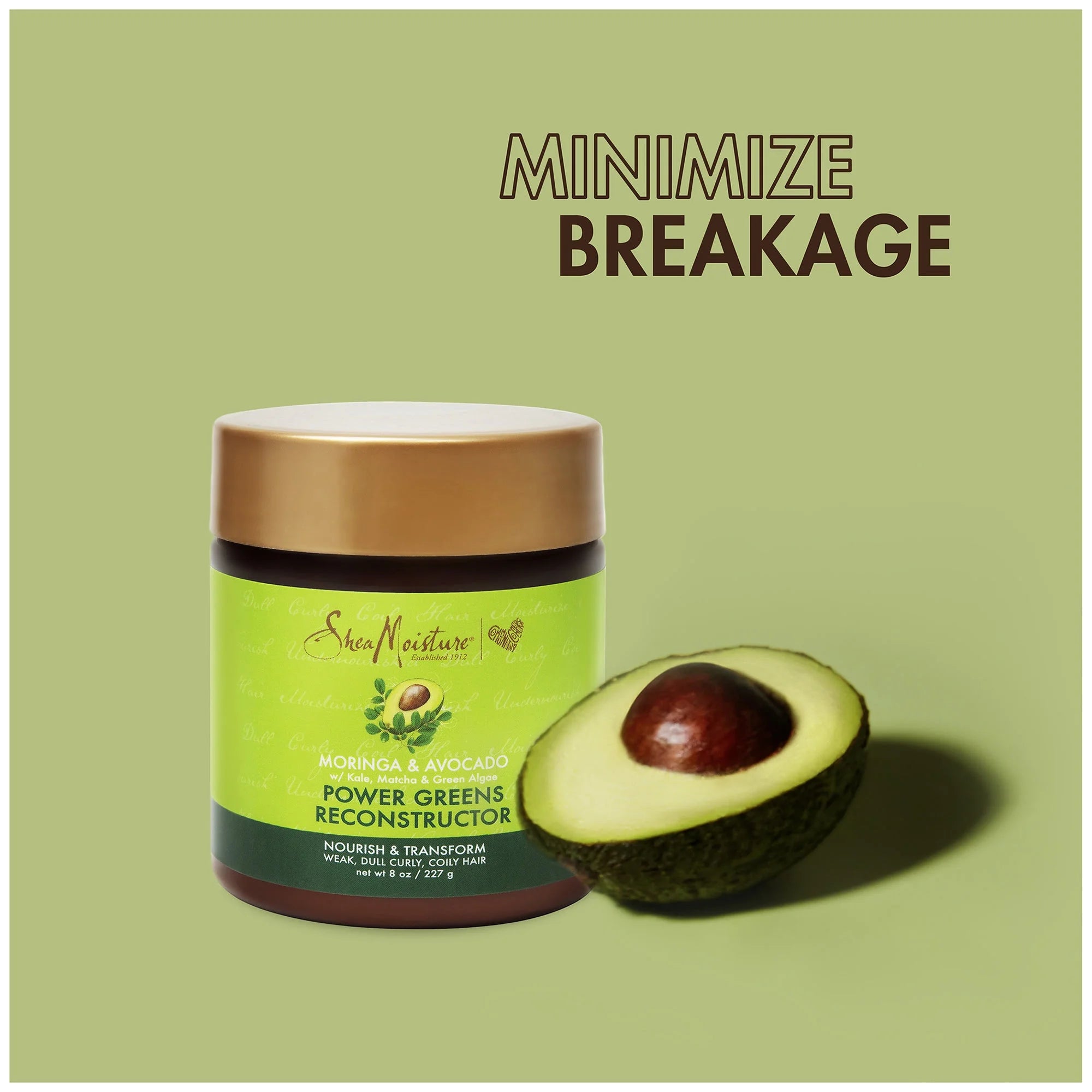 Shea Moisture Moringa & Avocado Power Greens Reconstructor 8 oz / 237 ml - Restore strength and vitality to weak, brittle hai