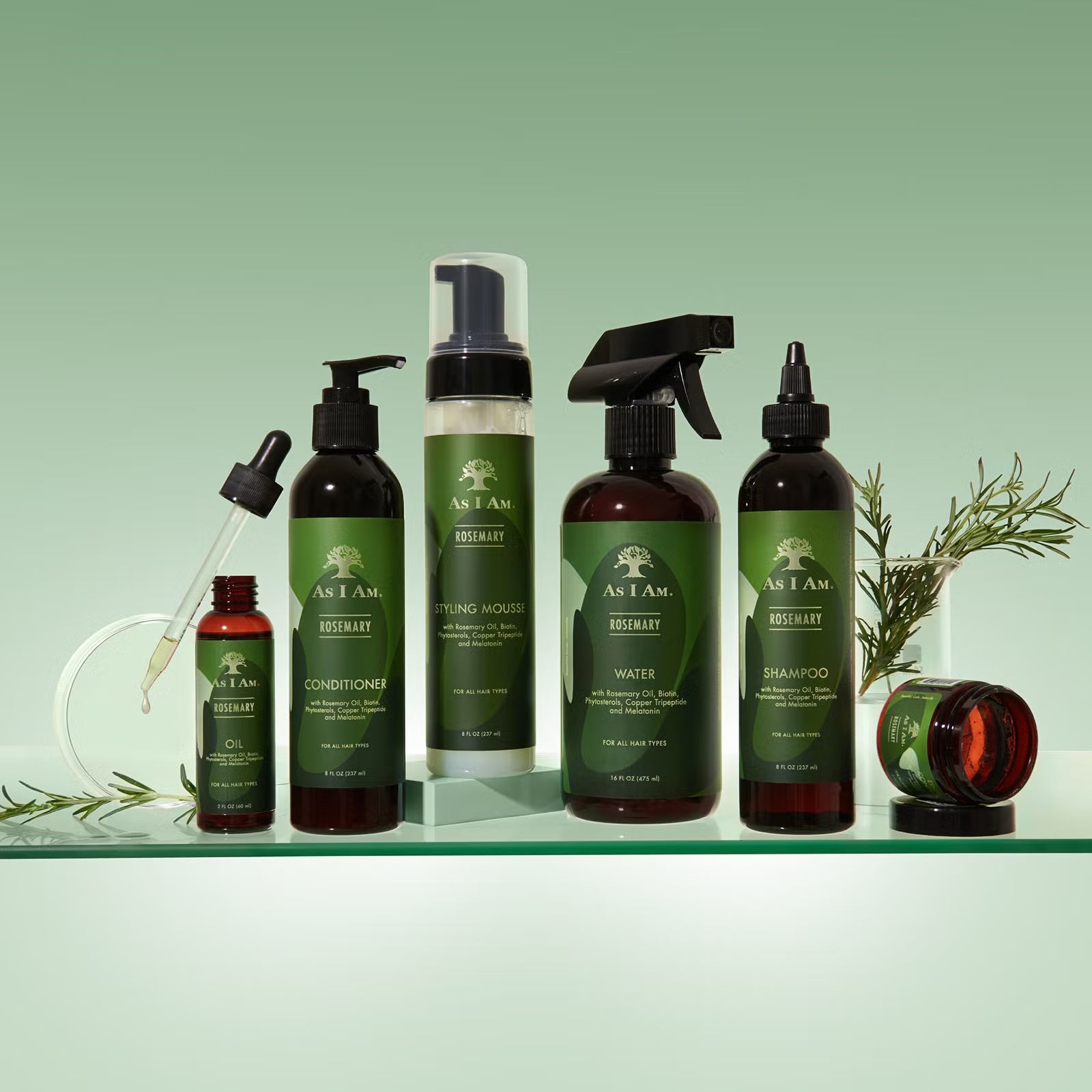 As I Am Rosemary Shampoo Hair Growth & Scalp Health for Curly, Coily & Wavy Hair 237ml/8.01 oz - Experience the revitalising