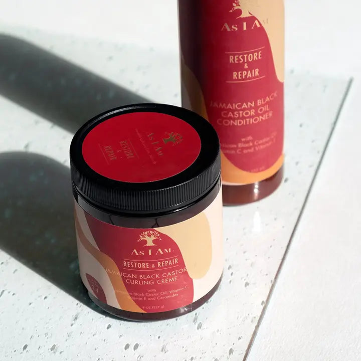 As I Am Jamaican Black Castor Oil Curling Creme 8 oz back label