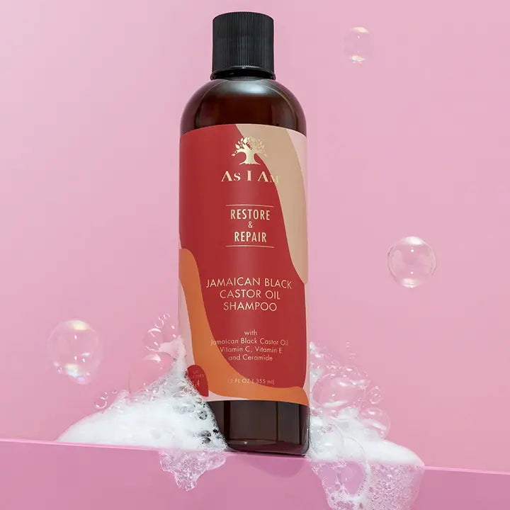 As I Am Jamaican Black Castor Oil Shampoo 12 oz in use