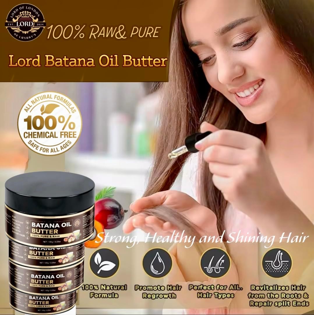 Raw pure Batana Oil Butter application graphic